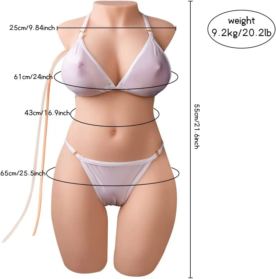 Alethea-20.28LB Automatic Vibrating & Sucking Female Torso Sex Doll