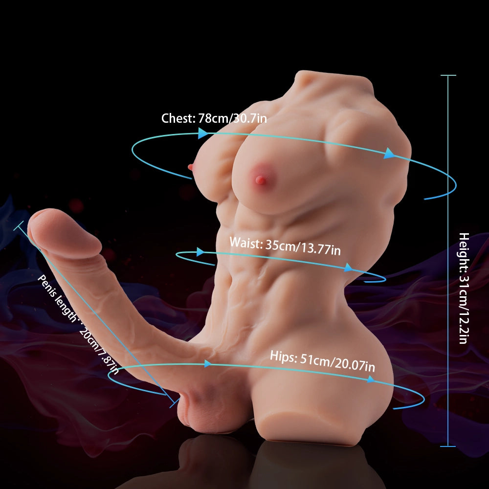 Kalel - 8.37LB Realistic Male Torso With Huge Dildo