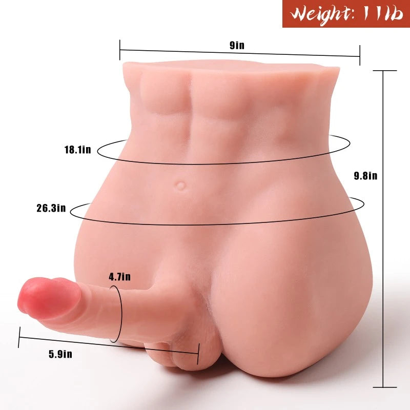 Vernon-11 LB Male Torso Sex Doll for Women with 6.9″ Dildo