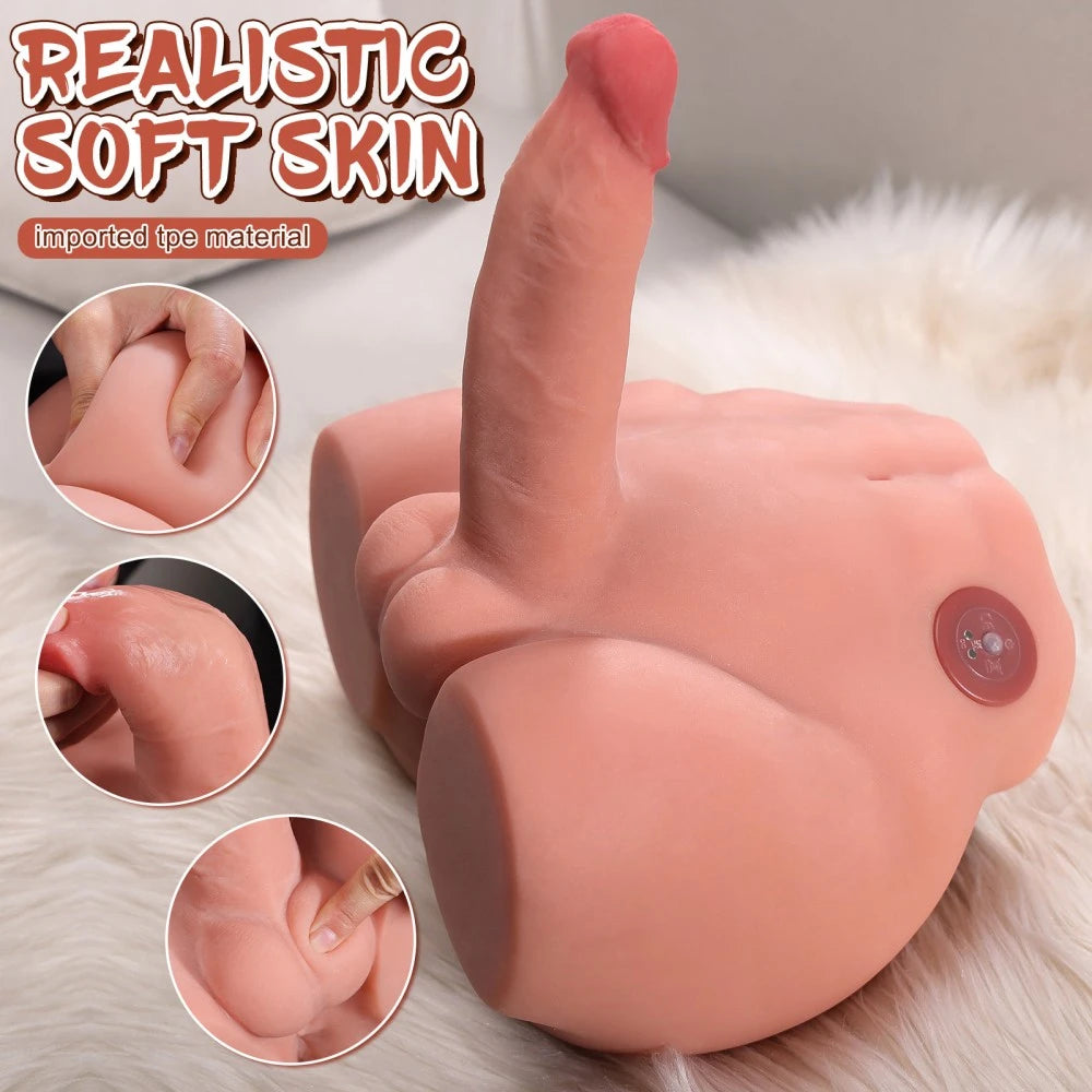 Ethan-9.7LB Torso Male Sex Doll with 6.2″ Vibrating Dildo
