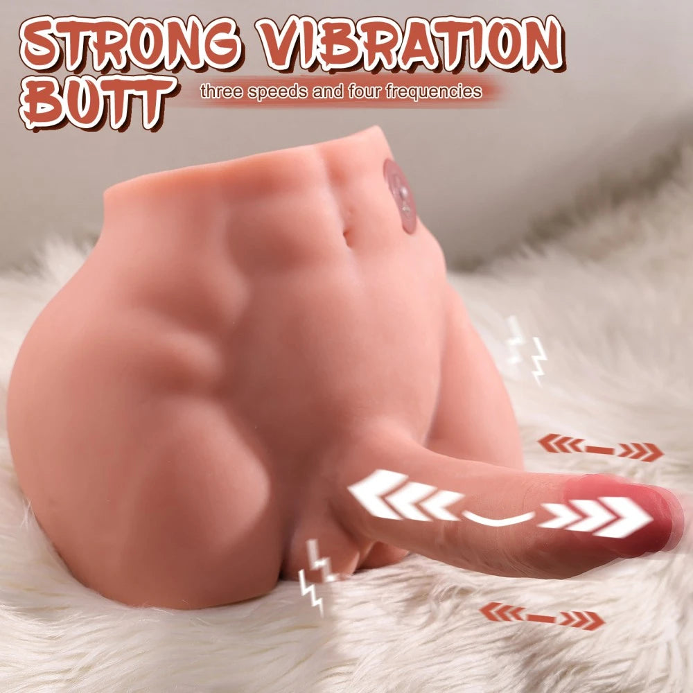 Ethan-9.7LB Torso Male Sex Doll with 6.2″ Vibrating Dildo