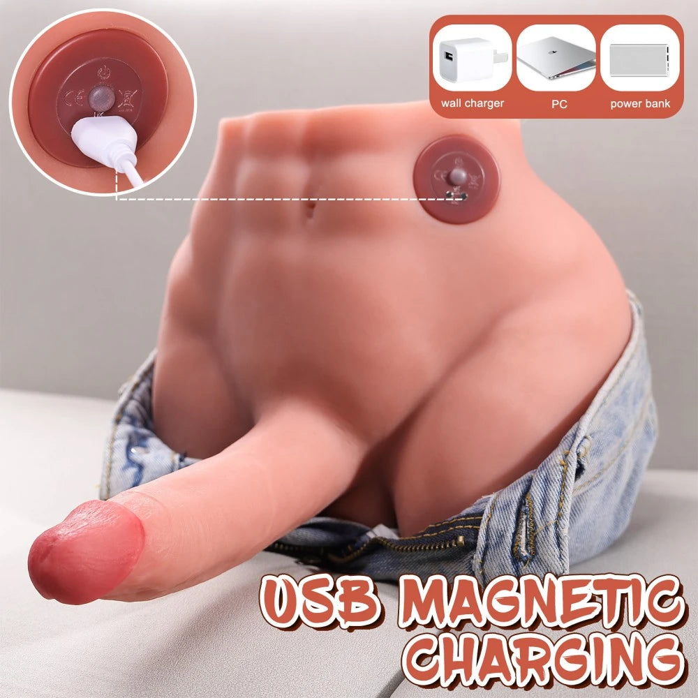 Ethan-9.7LB Torso Male Sex Doll with 6.2″ Vibrating Dildo