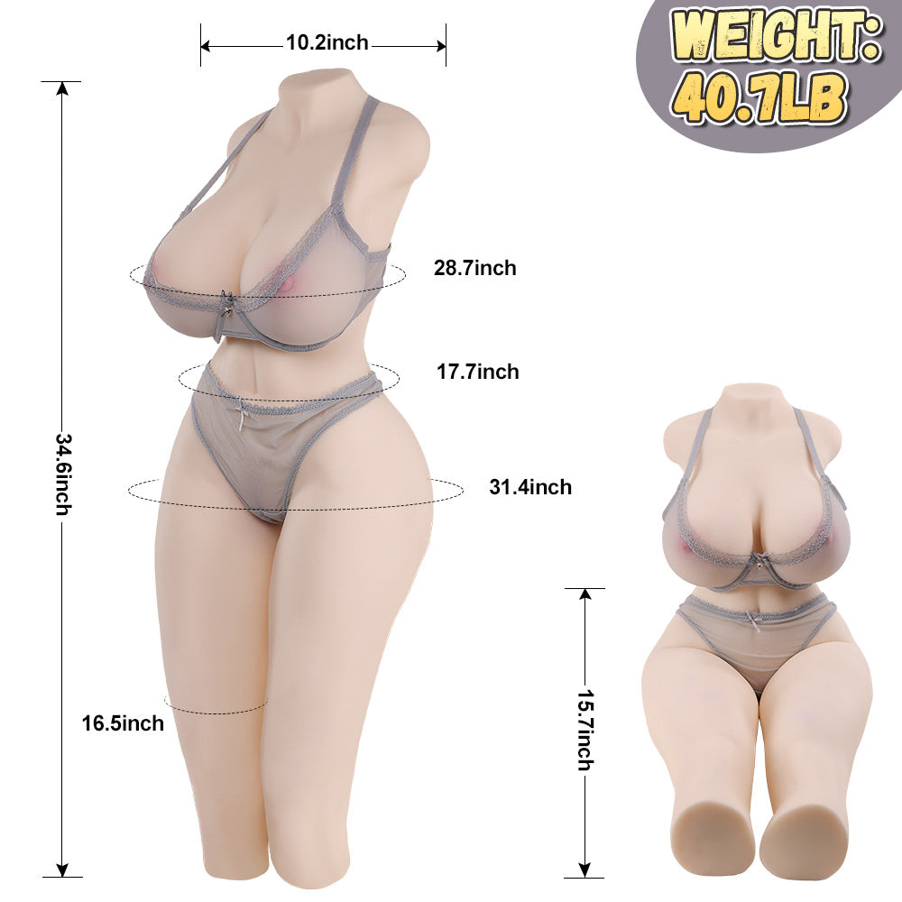 Trasia-40.7LB Sexy Long Legs Soft Gel-filled Breast & Ass Female Sex Torso