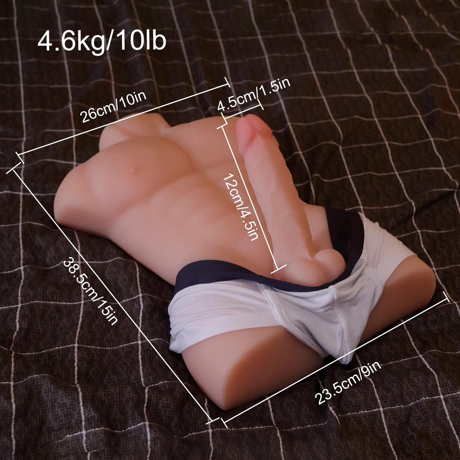 Wythe-10LB Male Sex Doll Torso With 5″ Dildo