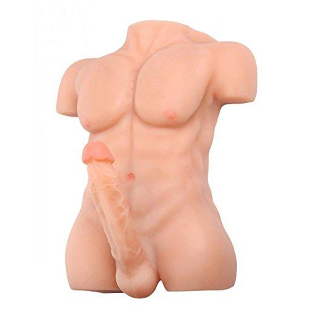 John-14LB Strong Muscle Male Torso Sex Doll With 8″ Dildo