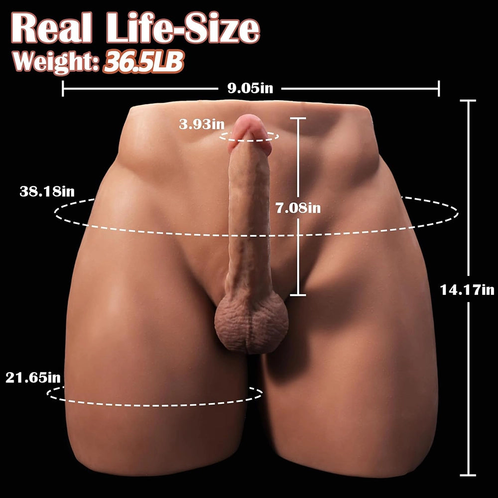 Brian-36.5Lb Big Ass Male Sex Doll Torso With 7" Dildo