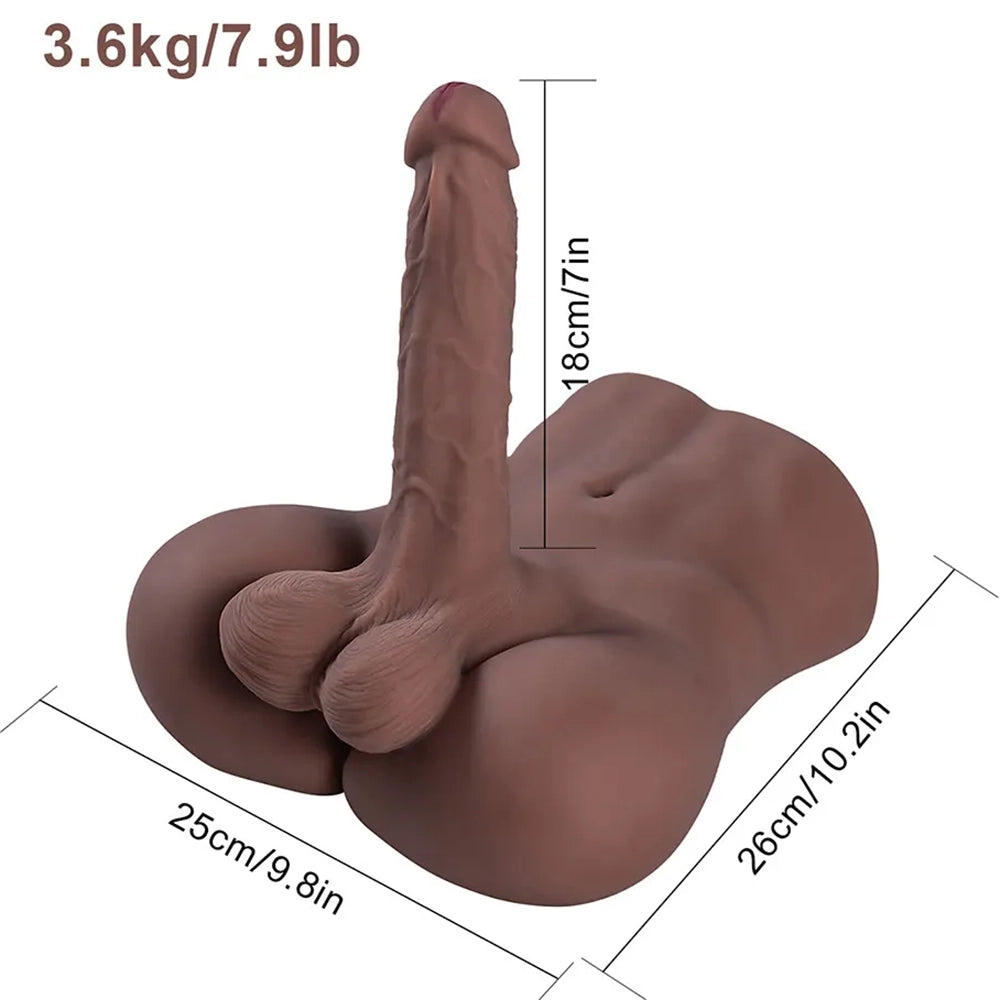 Jesse-7.9LB Brown Torso Dildo For Women