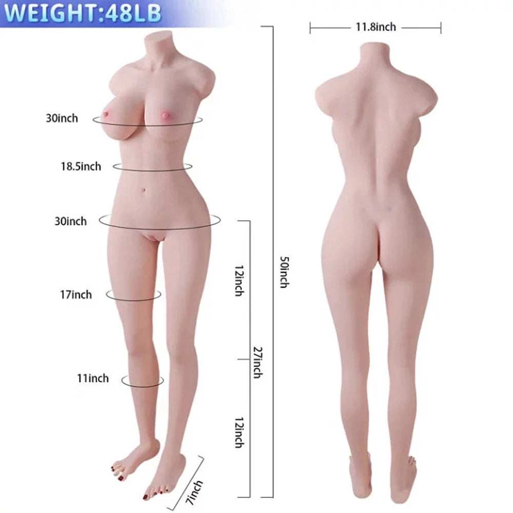 Jennifer-Life Size Female Silicone Sex Doll Adult Toy, Torso with Legs - Size: 48.5LB
