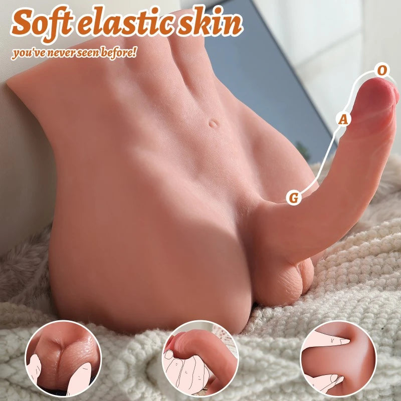 Vernon-11 LB Male Torso Sex Doll for Women with 6.9″ Dildo